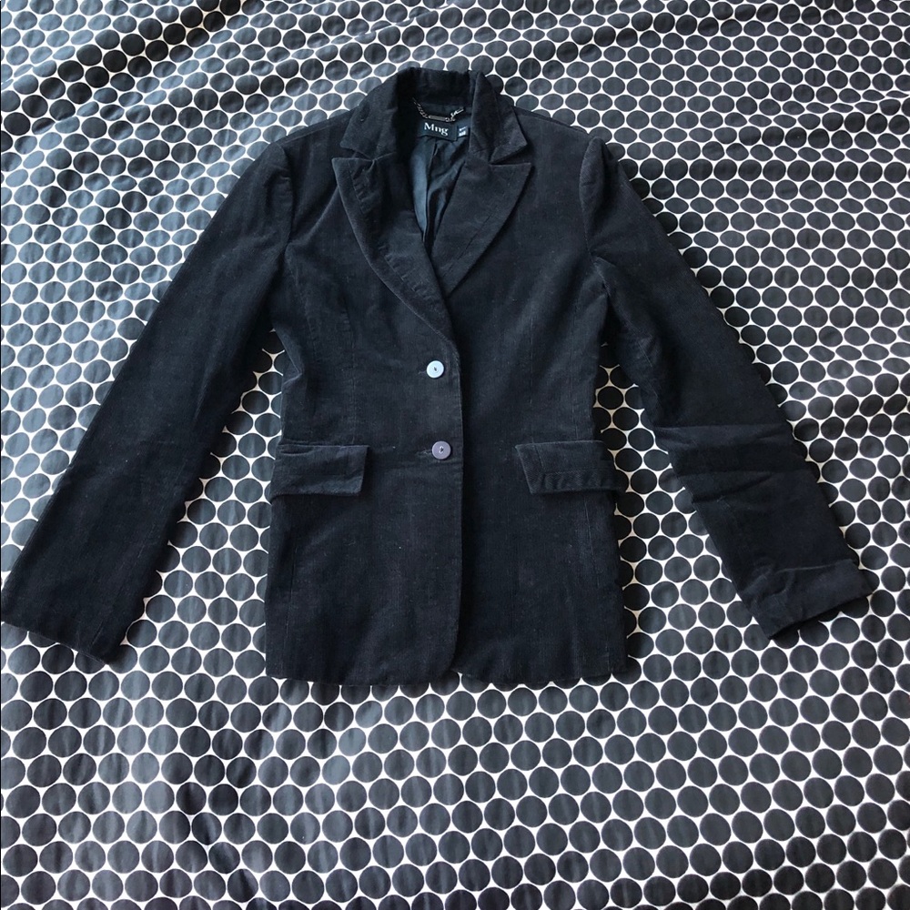 EUC Mango MNG Black Velvet Blazer Jacket